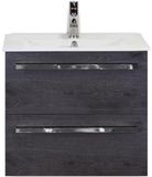 BES LED Seville Badmeubelset 60 cm - Black Oak - Keramische Wastafel Wit Enjoy