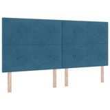 vidaXL Boxspring bed met hoofdeinde Donkerblauw 200 x 200 cm Fluweel