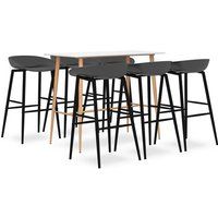 vidaXL Ensemble de Bar 7 pcs Meubles de Pub Ensemble de Comptoir Mobilier de Bar Table et Chaises de Bistrot Maison Restaurant Intérieur Blanc et Gris