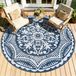 Buitenmat extérieur, rond, 150 cm, adapté pour balcon et jardin