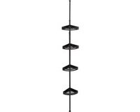 5five Simply Smart Telescopische doucheplanchet, 4 manden, Zwart