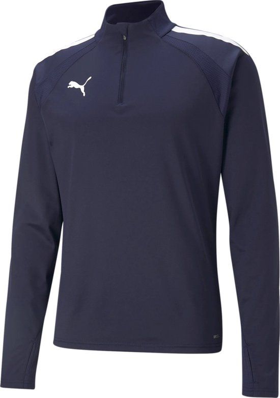 PUMA TeamLIGA 1/4 Zip Sporttrui Mannen - navy - wit - Maat XS