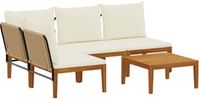 vidaXL - 5-delige set - Massief acaciahout & touw - Naturel
