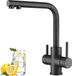 Mengkraan voor keuken - Draaibare 360° mengkraan voor waterfilter en drinkwater, mat noir
