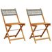 VidaXL Tuinstoel Terras Acaciahout, Polyrattan Grijs (2 stuks)