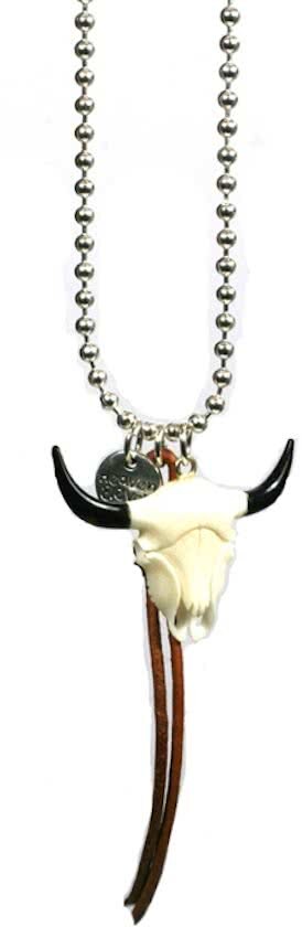 Heaven Eleven - heren ketting - ballchain stainless staal - handgemaakt bull van hertegewei - 50cm