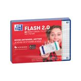 Oxford Flash 2.0 Flashcards A6 geruit 5mm blauw pak 80 kaartjes