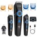 BarberBoss Herentrimmer voor haar, baard en detail, oplaadbare gezichtsverzorging voor mannen, 3-in-1 draadloze verzorgingsset met precisiewijzerplaat, led-indicatoren, detailverzorgingsset voor heren