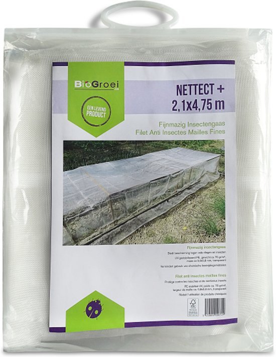 Biogroei Nettect+ Fijnmazig insectengaas 210 x 450cm