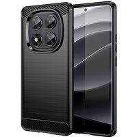 XEPTIO Coque protection noire style Carbone pour Xiaomi Redmi Note 14 Pro 5G souple Antichoc