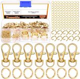 Merkloos / Sans marque Wan GmbH Sleutelhanger Maken Set - Hanger Onderdelen - Sieraden Hobby - Draaibare Karabijn - 125 Stuks - Goud