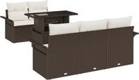 vidaXL Tuinbank Set 6-delig Bruin Polywood