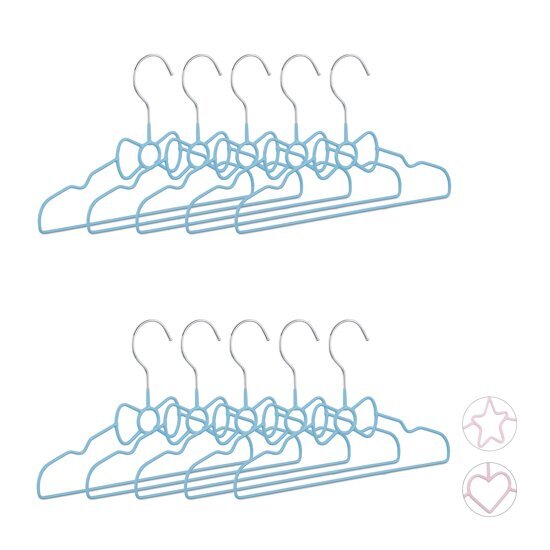 Relaxdays kinderkledinghanger - 10 stuks - draad - kledinghanger kind - klerenhanger set Lus