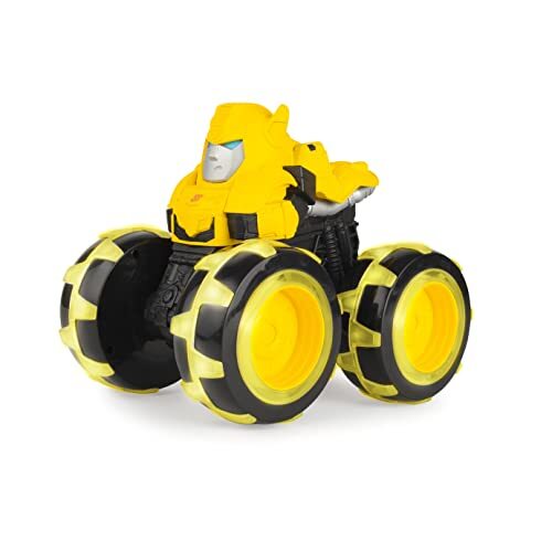 John Deere Kids TOMY Transformers Bumblebee Monster Treads Lightning Wheels Toy, Light Up Monster Truck Toy met Neon Wielen, Geel speelgoed voor kinderen, jongens en meisjes 3, 4, 5+ jaar oud (47422)