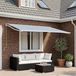 Prolenta Maison Exclusive Vervangingsdoek voor zonnescherm, blauw en wit, 450 x 350 cm, polyester
