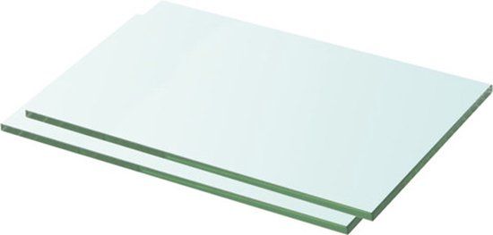 vidaXL Schappen - 2 st - 30x15 cm - glas - transparant