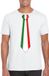 Bellatio Decorations Shoppartners Bv Supporters T-shirt - wit - met vlag Italie kleuren stropdas - heren - korte mouw XXL