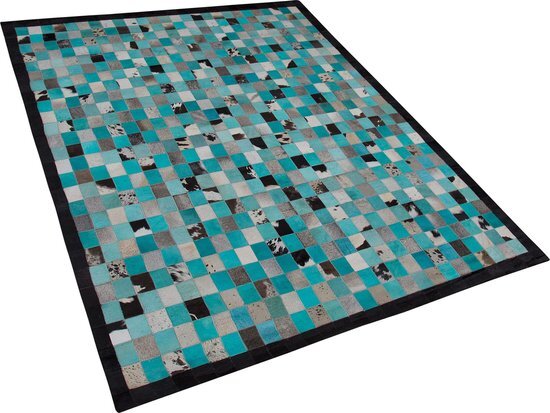 Beliani Vloerkleed turquoise/grijs 160 x 230 cm NIKFER