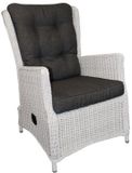 Your Own Living Pianoro Tuinstoel - Iceland - Wit - Wicker - Verstelbare rugleuning - Loungestoel