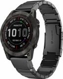 By Qubix - Geschikt voor Garmin bandje - 22mm Quickfit - Stainless steel schakelband - Zwart - Geschikt voor Garmin Approach S60 & S62 / Instinct / Instinct 2 (Solar)