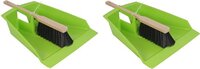 Pro Garden 2x Lime Green Dustpan and Brush Set 43cm - Pro Garden
