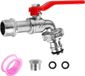 Ronte - Robinet de jardin 1/2 pouce et 3/4 pouce avec raccords de tuyau gratuits et ruban d'étanchéité à rouleau - Robinet de vidange résistant au gel pour arrosage de jardin, vidange et tonneaux de pluie (rouge)