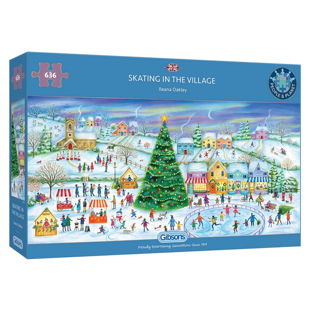 Gibsons Skating in the Village Puzzel (636 stukjes)