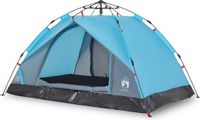 vidaXL Koepeltent 3-persoons Snelontgrendeling Blauw