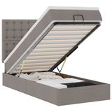 VidaXL Lit plateforme avec matelas et LED 100x200cm Tissu Taupe