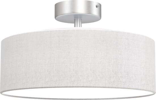 Briloner Leuchten FABRIC Plafondlamp PlafonniÃ¨re - Stof - E27 - Ã˜ 30 cm - Wit Satijn