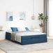 vidaXL Bedframe met matras 2-stuks Blauw Stof