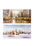 ENCUENTRA TU ESTILO Canvas afbeelding set van 2 Paris/New York