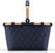Reisenthel Carrybag Boodschappenmand - 22L - Rhombus Midnight Gold Frame Blauw