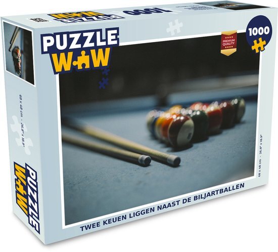 MuchoWow Puzzel Twee keuen liggen naast de biljartballen - Legpuzzel - Puzzel 1000 stukjes volwassenen - Sinterklaas cadeautjes - Sinterklaas voor grote kinderen