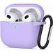 CoolGadget AirPods 3 Housse de protection en silicone avec mousqueton, étui Soft Touch, antichoc, antidérapant, protection 360°, violet