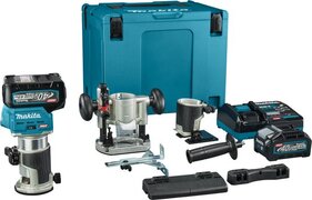 Makita RT001GM206 XGT 40V Max Li-ion Accu Boven- en kantenfrees set (2x 4,0Ah) in Mbox - 89 x 89 mm - koolborstelloos