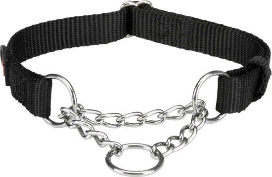 TRIXIE Halsband Hond Premium Choker Zwart - Zwart - Kunststof - Ketting - 2.50 cm