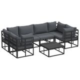 vidaXL Tuinbank Set - 7-delig - Zwart - Aluminium