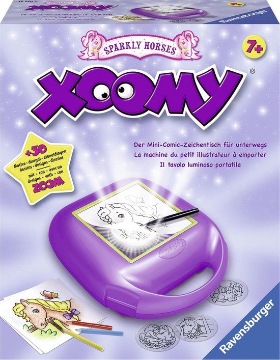 Ravensburger Xoomy® Compact Sparkly Horses Tekenmachine - Paars