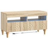 vidaXL LED tv-meubel ALKMAAR 81 x 35 x 43 cm Sonoma Eiken Bewerkt hout