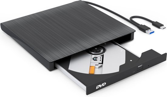 Strex Externe DVD Speler en Brander - CD/DVD - Plug & Play - USB 3.0 DVD Speler - Geschikt voor Windows, Mac en Linux - Optical Drive