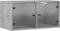 vidaXL Wandkast met glazen deuren 68,5x37x35 cm betongrijs