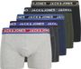 JACK&JONES JACOLIVER TRUNKS 5 PACK NOOS Slip Homme Noir Chiné Coton/Élasthanne Taille S