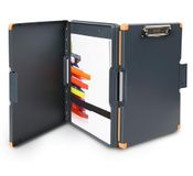 Dexas Duo Clipcase Stevige Poly Materiaal Dubbelzijdige Opbergkoffer en Organizer 13"x10" Grijs/Oranje