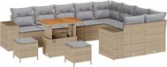 vidaXL Banc de jardin Beige/Gris clair