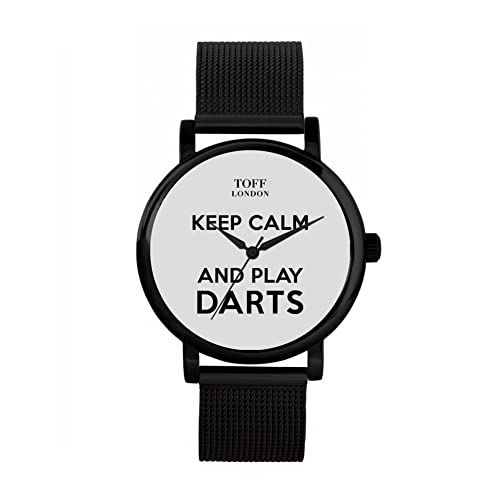 Toff London Grijs blijf kalm en speel dartshorloge - 5059911118422