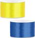 Ruban décoratif/ruban cadeau/ruban de satin - Lot de 2 pièces - jaune et bleu cobalt - 38 mm x 25 mètres
