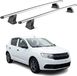 Omac Barres de toit transversales en aluminium pour Dacia Sandero II 2012-2020 – Tüv / Din 75302:2019 – Antivol inclus – Charge max 75 kg – 2 barres – Gris