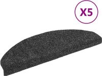 vidaXL - Trapmatten - Zelfklevend - 5 stuks - 65x21x4 cm - Donkergrijs - Halfrond - Groot