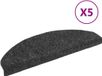 vidaXL - Trapmatten - Zelfklevend - 5 stuks - 65x21x4 cm - Donkergrijs - Halfrond - Groot